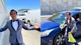Bryan David: el joven que limpia carros vestido de traje en Tijuana