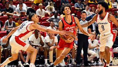 Zaccharie Risacher makes pro debut in Hawks’ Summer League loss