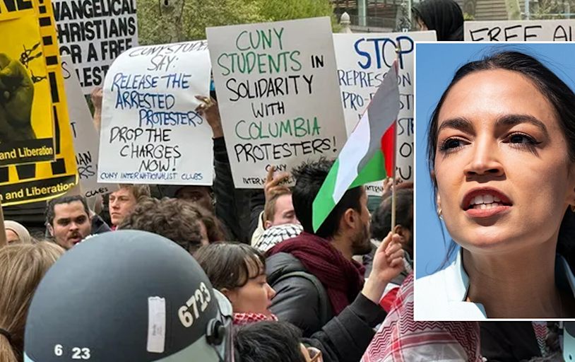 AOC called out for dishonesty after praising 'peaceful' anti-Israel protests: 'This is insane'