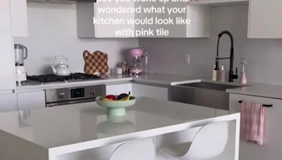 I transformed my bland kitchen into a pink paradise with a £2.50 Amazon buy