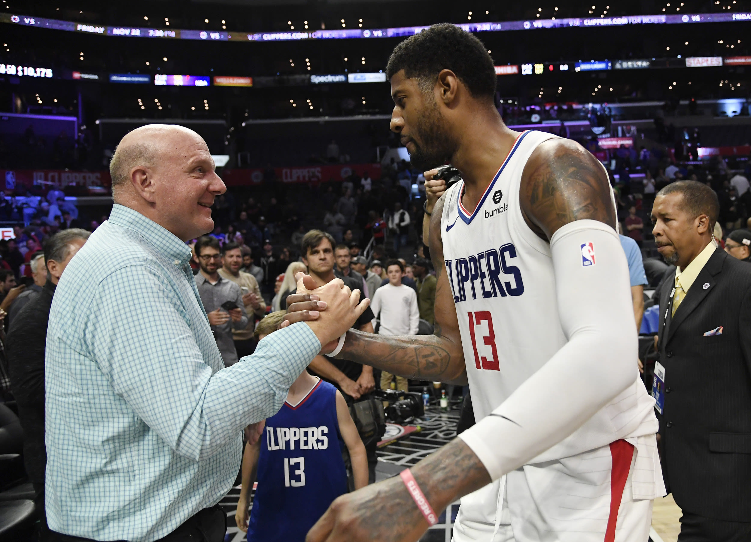 Clippers Owner Steve Ballmer Reacts to Paul George's Departure for 76ers