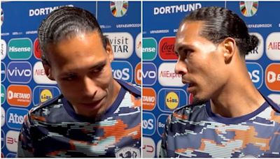 Virgil van Dijk hits back at reporter & storms out of interview for question after England loss