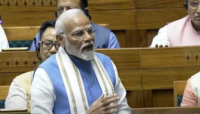 Chaos erupts in Lok Sabha as PM Modi begins his address; Opposition MPs troop into Well of the House