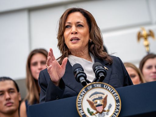 Kamala Harris praises Biden in first speech since campaign shakeup