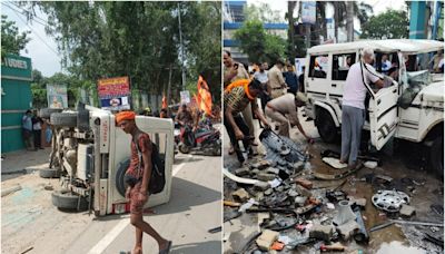 Ghaziabad: Kanwariyas Vandalise, Overturn 'Police' Car After It Brushes Devotee; 2nd Incident In As Many Days | WATCH