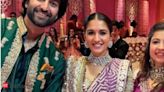 Radhika Merchant wows in purple lehenga with prominent Lord Krishna motifs at Dandiya night