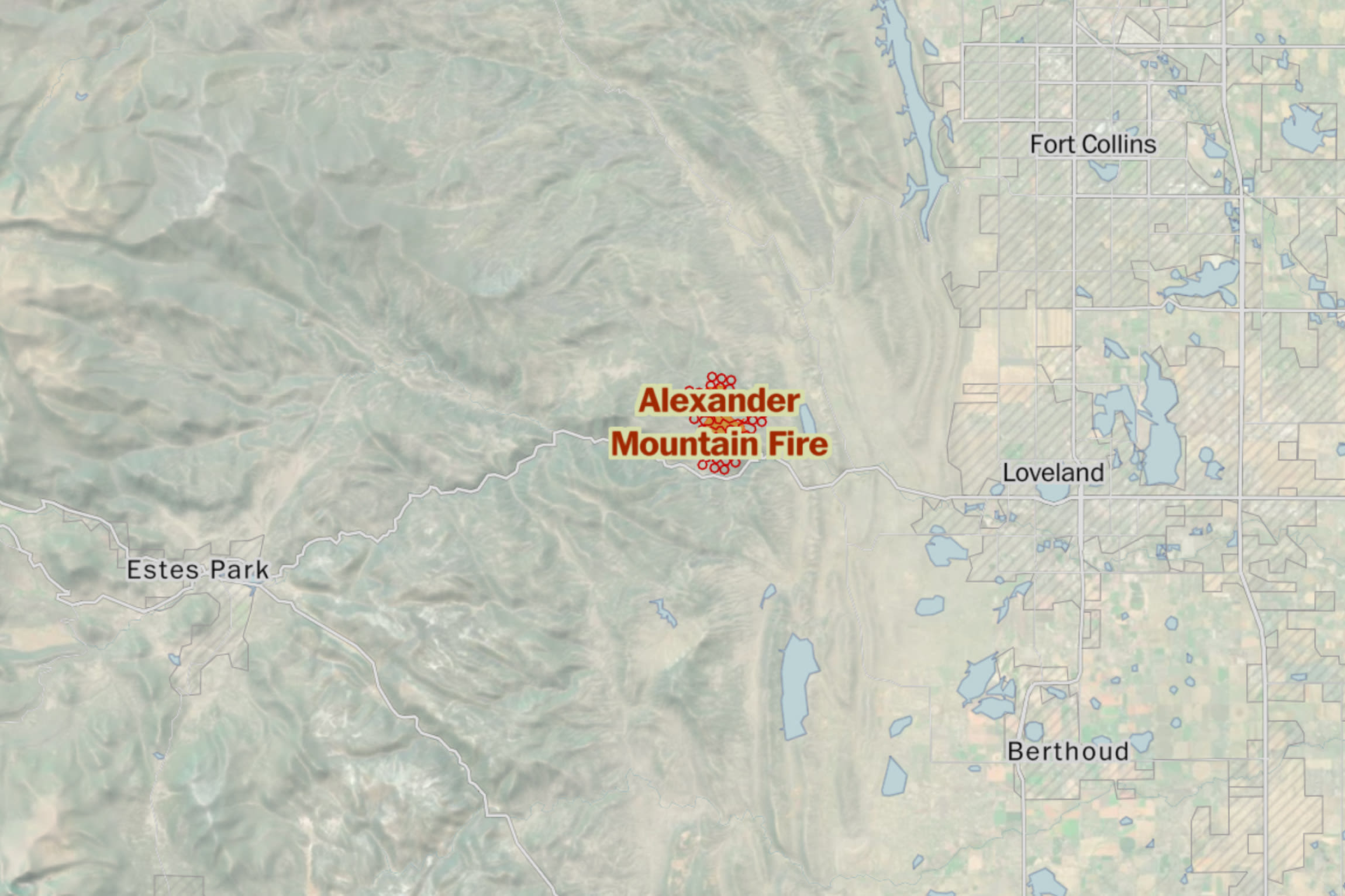 Maps of the Alexander Mountain Fire in Colorado