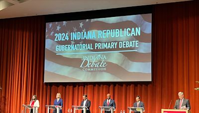 Indiana governor candidates, minus Mike Braun, tussle with moderator at final debate