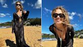 Rita Ora Brings the Drama to the Beach in Her All-Black Bikini and Cover-Up Look