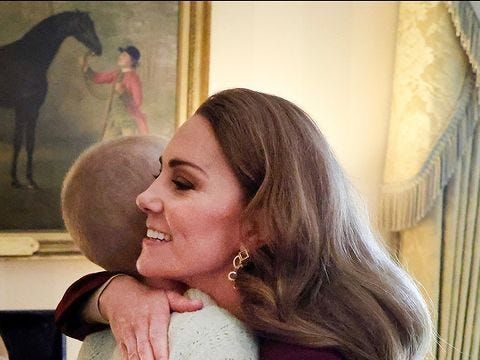 Kate Middleton Returns to Work in a Burgundy Pantsuit With Prince William