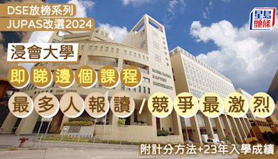 浸大JUPAS改選2024︱即睇邊個課程最多人報讀/競爭最激烈 附計分方法+23年入學成績