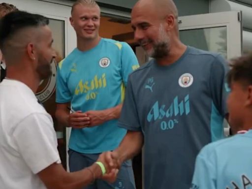 Video: el afectuoso reeencuentro entre Maxi Moralez y Pep Guardiola