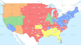 TV broadcast maps for Week 7 of NFL action
