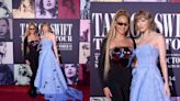 Beyoncé Nods to ‘Renaissance’ With Taylor Swift at ‘Eras Tour’ Movie Premiere in LaQuan Smith Breastplate Jumpsuit at The Grove