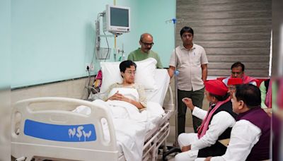 Akhilesh Yadav Visits "Brave" AAP Leader Atishi At Delhi's LNJP Hospital