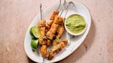 Chile-Rubbed Salmon Skewers With Salsa Verde Recipe