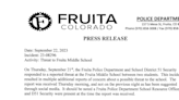 Fruita Police respond to threat at middle school