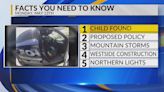 KRQE Newsfeed: Child found, Proposed policy, Mountain Storms, Westside construction, Northern lights