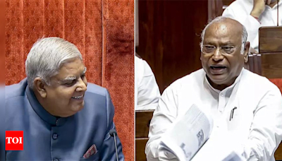 'Never in history ...': Dhanhkar & Kharge clash again in Rajya Sabha | India News - Times of India