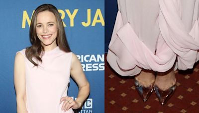 Rachel McAdams Embraces Metallic Shoe Trend in Silver Pointed-Toe Stilettos for ‘Mary Jane’ Broadway Premiere