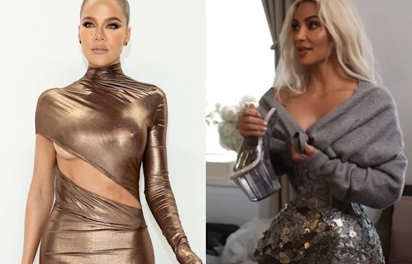 Khloe Kardashian hilariously reacts to sister Kim’s heel-less Met Gala shoe