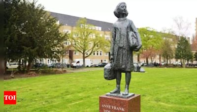 Anne Frank statue in Amsterdam defaced with 'Gaza' graffiti - Times of India