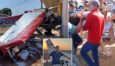 Shocking moment neurosurgeon is pulled from plane wreckage