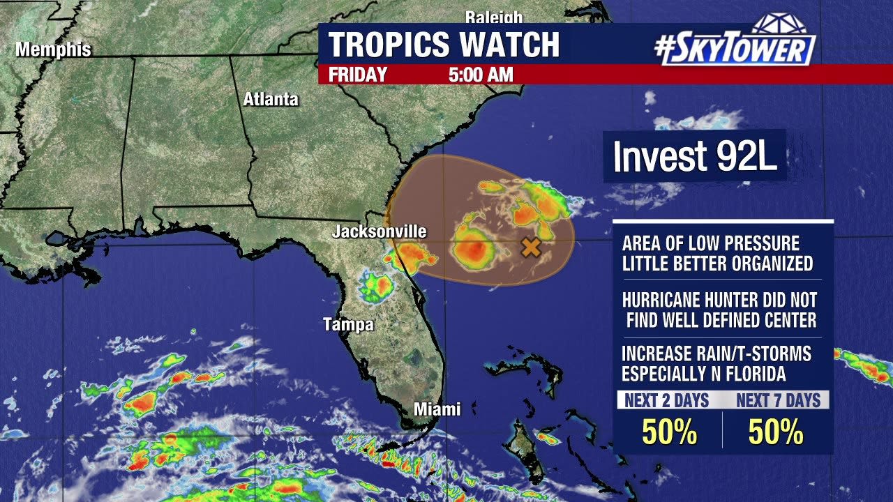 Tracking the Tropics: Invest 92L approaches Florida, could become tropical depression