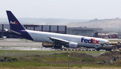 WATCH: Boeing Cargo Jet Skids Along Runway After Front Landing Gears Failed | iHeart