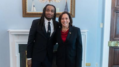 Quavo Joined by Vice President Kamala Harris at Anti-Gun Violence Event Declaring ‘Takeoff Day’ in Atlanta