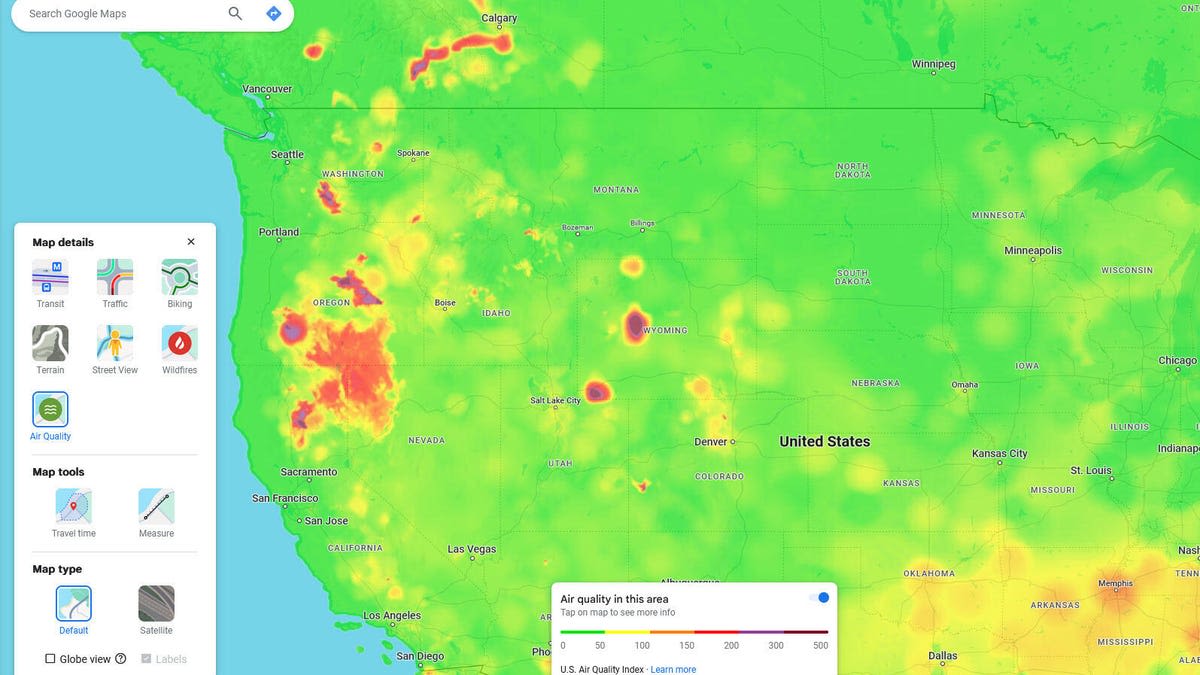How you can use Google Maps to track wildfires and air quality