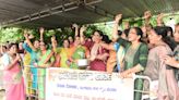 Members of BJP Mahila Morcha protest against increase in milk prices