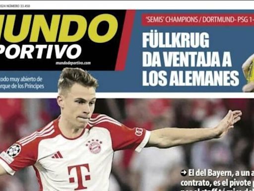 Joshua Kimmich y Pau Cubarsí, protagonistas de las portadas deportivas de hoy