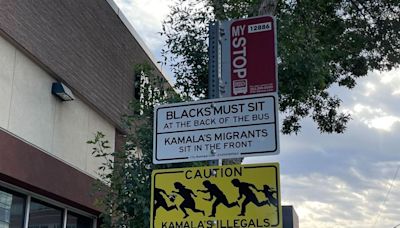 Racist, anti-Kamala Harris signs posted at Denver bus stops, police working to remove