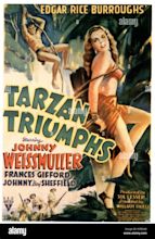 TARZAN TRIUMPHS, Johnny Weissmuller, Frances Gifford, 1943 Stock Photo ...