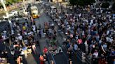 Hungarian workers block roads to protest new tax law