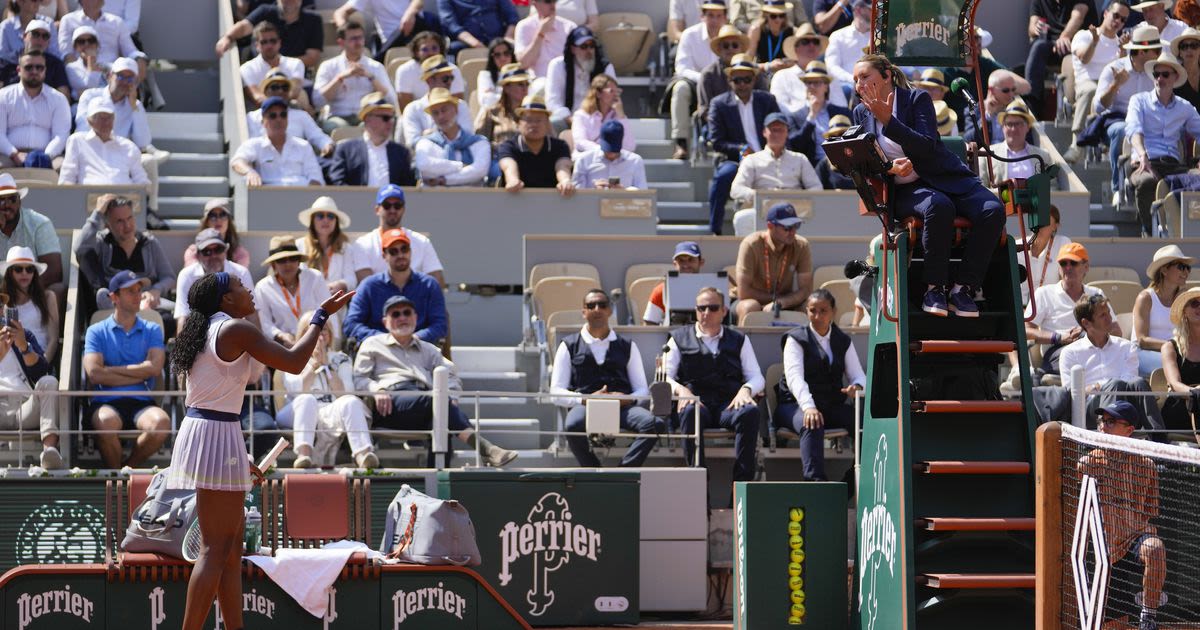 Coco Gauff loses an argument with a French Open chair umpire and wants to see replays in tennis