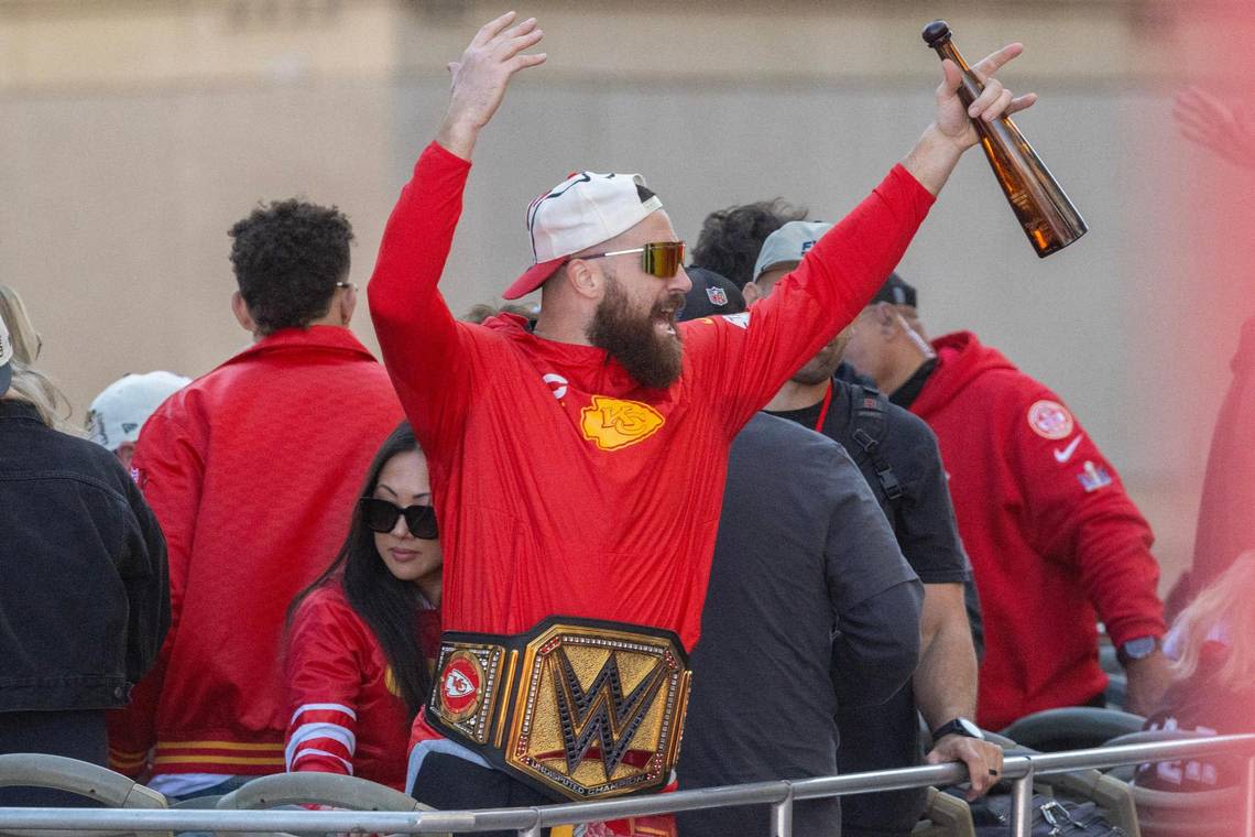 ‘Pookiest pookie.’ Jimmy Kimmel mocks reactions to Travis Kelce’s $34M contract deal