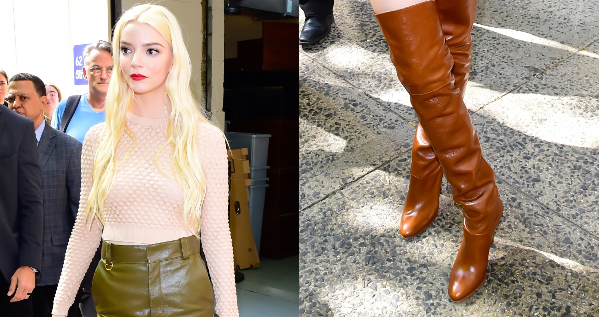 Anya Taylor-Joy Dons Luxe Leather in Thigh-High Boots for ‘Furiosa’ Press Tour