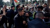 A skirmish breaks out near Pomona College’s graduation.