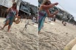 California homeowner ropes off public beach, claiming it is part of her multimillion-dollar property