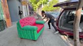 Bay Area artist tours "Watermelon Couch" project across country