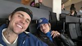 Justin Bieber Shares Snuggly Selfie With Hailey in Coordinating Blue Outfits for Hockey Date