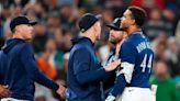 Astros' Neris shouts at Mariners' Rodríguez after strikeout, causing benches to empty