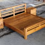 【原味手工家具】100%柚木雙人實木床架-台南 原木 家具