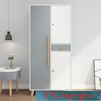 小戶型衣櫃臥室彩色雙門公寓出租房家用現代簡約收納衣櫥結實耐用 Y1810