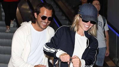 Sydney Sweeney and Fiancé Jonathan Davino Are All Smiles as They Arrive in Los Angeles Together: Photo