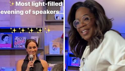 Awkward Moment As Oprah Interrupts Meghan Markle Mid-Speech During Book Store Opening