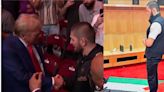 Makhachev y Khabib mostraron su apoyo a Palestina tras el UFC 302