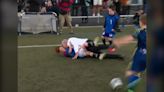 Australian PM Scott Morrison flattens schoolboy during football match